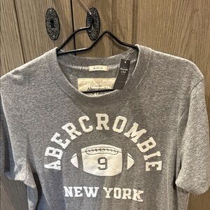 Abercrombie & Fitch Gray Football Tee XXLarge